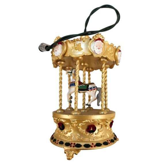 1994 Gold Carousel Ornament Hallmark Keepsake Tobin Fraley Holiday Lights Musica - Picture 4 of 7